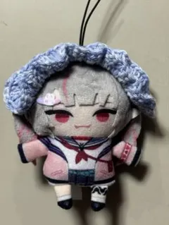 ヘッドドレス 水色 手編み ハンドメイド