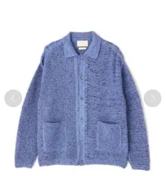 【値下げ】YOKE コネクティングカーディガン 青 YOKE | BORDER CONNECTING CARDIGAN(DARK NAVY) | ボーダー