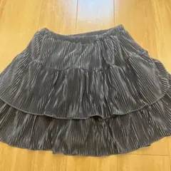 SHEINブラックプリーツ フリル ミニスカート