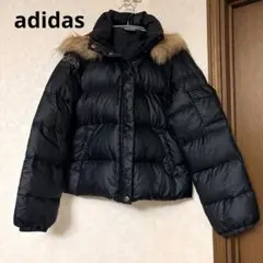 adidas アディダス ダウンジャケット アウター ファー Y2K ブラックM