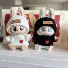 ラブブ　冬用ぬい服　ニット　白黒２点セット　17センチ