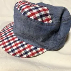 デニム チェック柄 バケットハット 46cm
