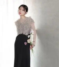 フリル付き　オケージョンドレス 3点セット Sサイズ　結婚式　お呼ばれ