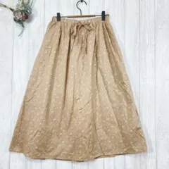 ☆サマンサモスモス (F) フレアスカート ロング 花柄 ベージュ 薄手