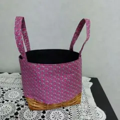 リバティハンドメイド ピンクバスケット1