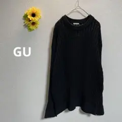 ジーユー ニットセーター【XL】透かし編み 大きいサイズ 透け感 ローゲージ