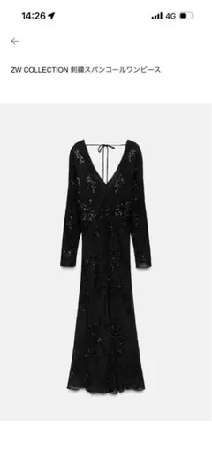 ZARA ZW COLLECTION 刺繍スパンコールワンピースのサムネイル