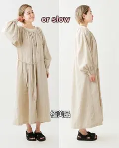 【極美品✨】or slow オアスロウ コットン リネン スモック ワンピースのサムネイル