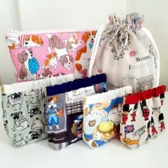 880) ハンドメイド ラミネートポーチセット ⭐︎ワンちゃん - メルカリ