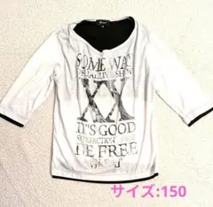 【最終値下げ☆】ホワイト 5分袖 プリントカットソー