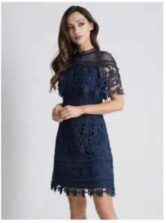 Chi Chi London レースハイネックミニドレスUK6