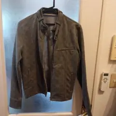 グレー チェック柄 ジップアップジャケット