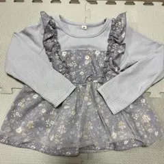 花柄 フリル 長袖カットソー 95cm