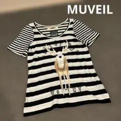 MUVEIL シカTシャツ ボーダーのサムネイル