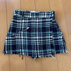 キッズ　ZARA ツイードチェック柄 キュロットスカート