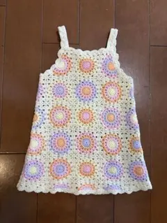 クロシェ編み ノースリーブ トップス 花柄モチーフのサムネイル