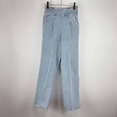 ル レーヴ ヴァニレ　Mサイズ　パールポケットマリンデニムパンツ