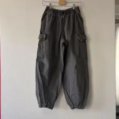 カーゴパンツ デニム ブラック L ウェストゴム GU