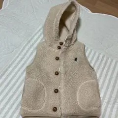 Gymphlex ボアベスト フード付き クリーム色