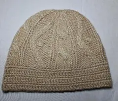 WO HOPベージュのニットの帽子