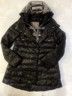 ヘルノ☆異素材コンビフードダウン38ブラウン