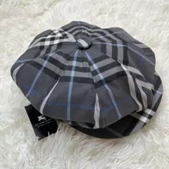 新品未使用 タグ付き バーバリーブラックレーベル ハンチング帽 チェック グレー