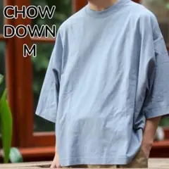 【人気】CHOW DOWN ビッグシルエットクルーネックTシャツ ブルー M