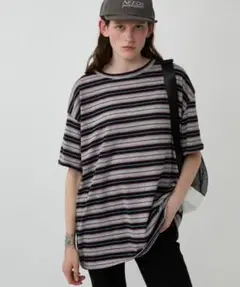 Auntie Rosa Holiday マルチボーダーオーバーサイズTEEのサムネイル