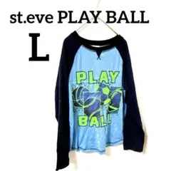 st.eve PLAY BALL 【L】ボールイラスト長袖カットソーメンズ秋冬服