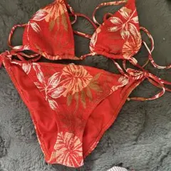 ROXY 赤花柄 セパレート水着