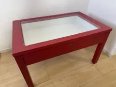 テーブル 縦43×横60×高さ40 赤 引き出し 引取限定 大阪 箕面