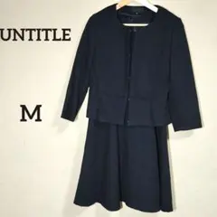 UNTITLED 濃紺ワンピースセットアップサイズM ノーカラー