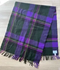 BEGG & CO ストール　マフラー　チェック　パープル