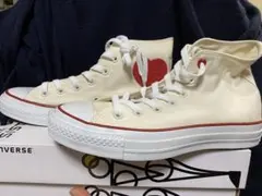新品未使用 CONVERSE ホワイト ハート ハイ スニーカー 25cm