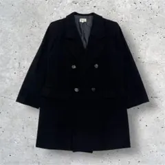 00's vintage ブラック ダブルブレスト チェスターコート ウールのサムネイル