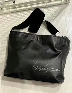 極美品 希少☆ヨウジヤマモト本店限定 ノベルティ レザーショルダー A4可