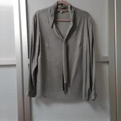 UNTITLED 長袖 ボウタイブラウス 千鳥格子柄 サイズ0のサムネイル