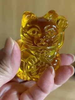 値下げ美品✨天然石✨シトリン招き猫 ✨置物 ✨開運✨副財✨金運✨仕事運✨縁起物✨のサムネイル