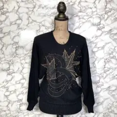 international tricot　（0）　レースビーズ刺繍ニットセーター