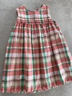 ボンポワン　チェック柄ノースリーブワンピース 8A