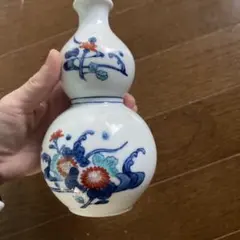 瓢花入ひさご花入れ瓢箪ひょうたん徳利酒器花瓶伝統工芸備前焼陶器ビンテージ置物 錦七宝（グリーン）徳利