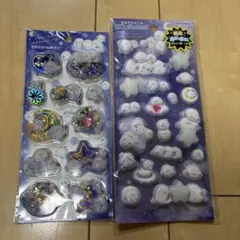 シマエナガ シール 2枚セット スパンコールパーティー・ピカプニシール