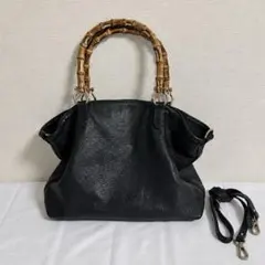 GIANNI NOTARO C.J. 本革 バンブー 2WAY 黒 イタリア製のサムネイル