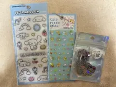 ペタメロウ　シナモロール、タイルシール、日焼けキティ3種セット