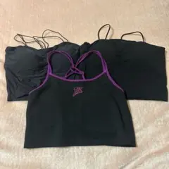 レディース トップス カップ付きキャミソール Msize 3点 黒