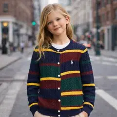 美品 POLO RALPH LAUREN ケーブルニット カーディガン キッズ