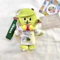 メメルのフードパーカー ホワイト迷彩柄 ヘッドフォン付き ハンドメイド ぬい服