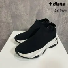 ＋diana プラスダイアナ【撥水加工】軽量ニットソックス　スニーカー　24.0のサムネイル
