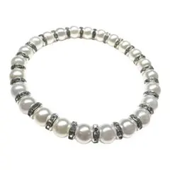 パール風ブレスレット ホワイト 上品 シンプル レディース 約23cm