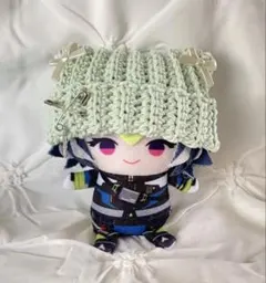 〖グリーン×パールリボン〗 にじぱぺっと ネコ耳 ニット帽 ぬい服
